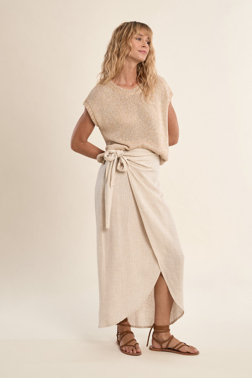 Long skirt, wrap