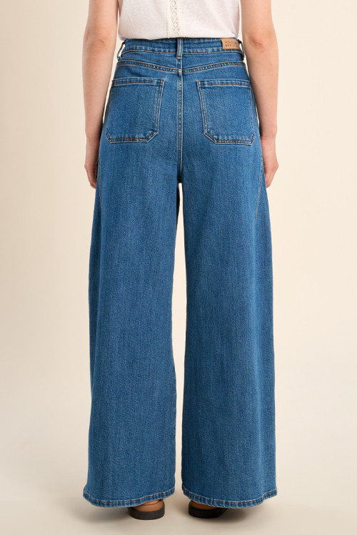 Jean taille haute et large