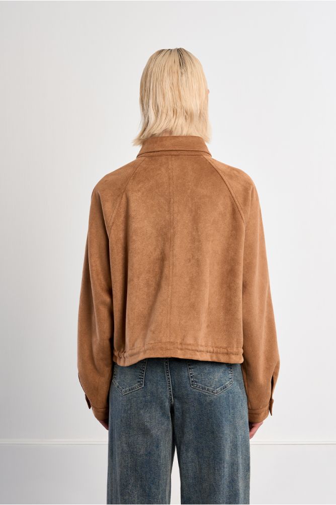 Chaqueta de mujer de manga larga, efecto ante.