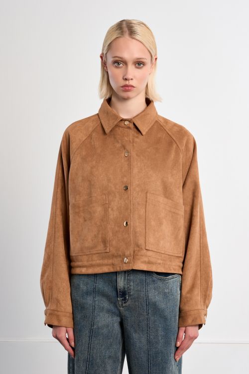 Chaqueta de mujer de manga larga, efecto ante.