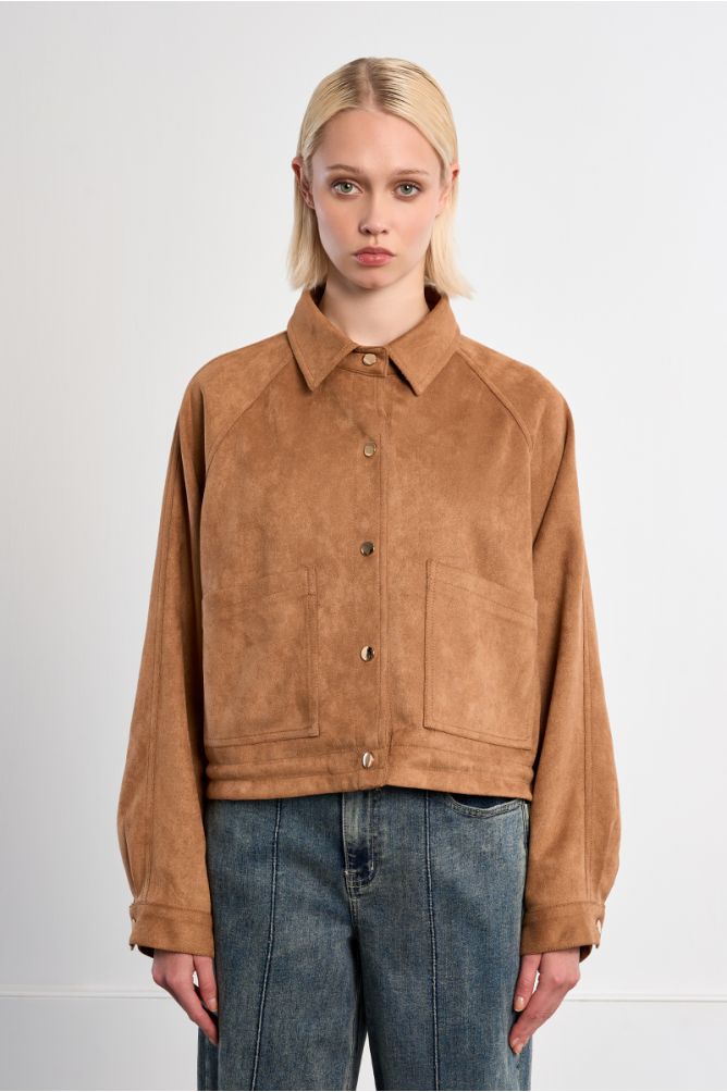 Chaqueta de mujer de manga larga, efecto ante.