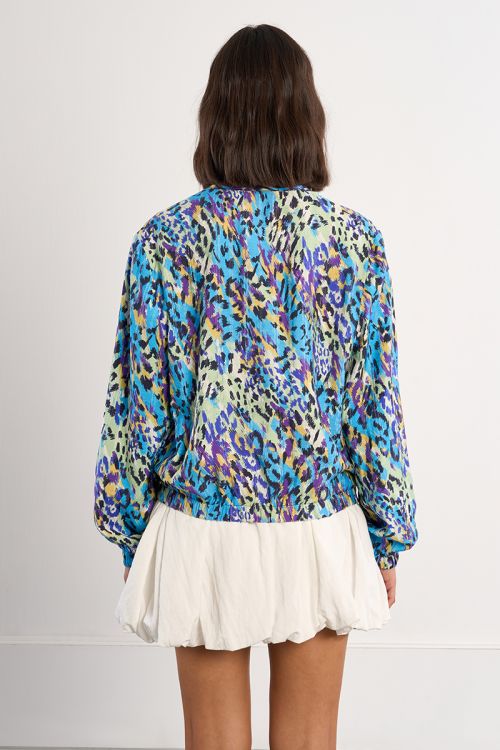 Casual bomber jacket with animal print