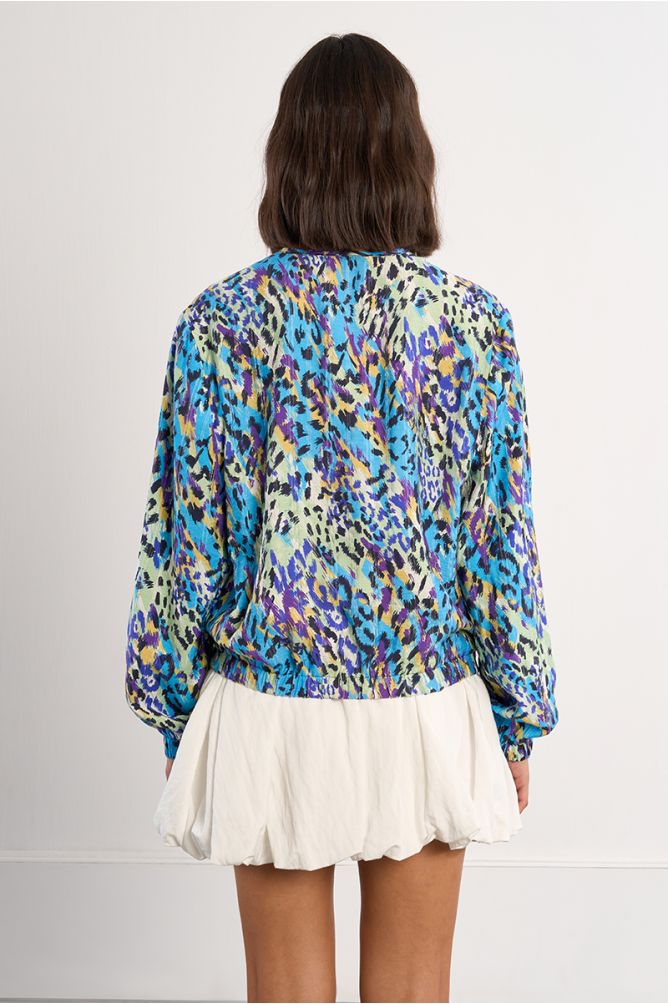 Casual bomber jacket with animal print