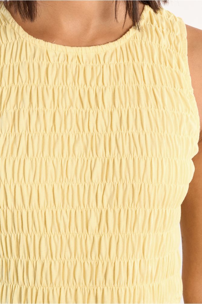 Robe smockée en coton
