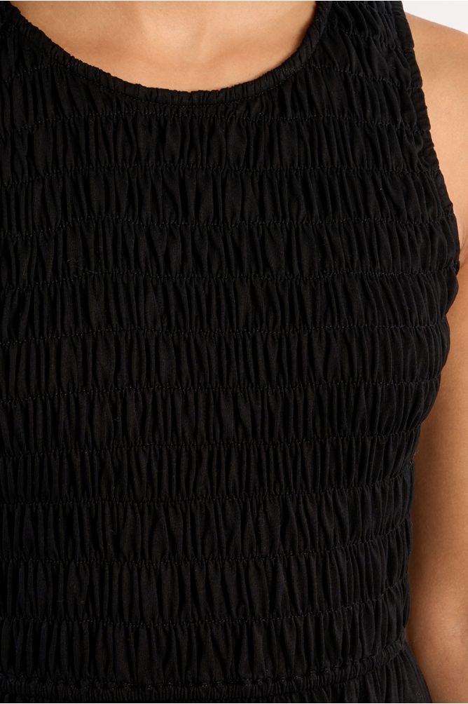 Robe smockée en coton