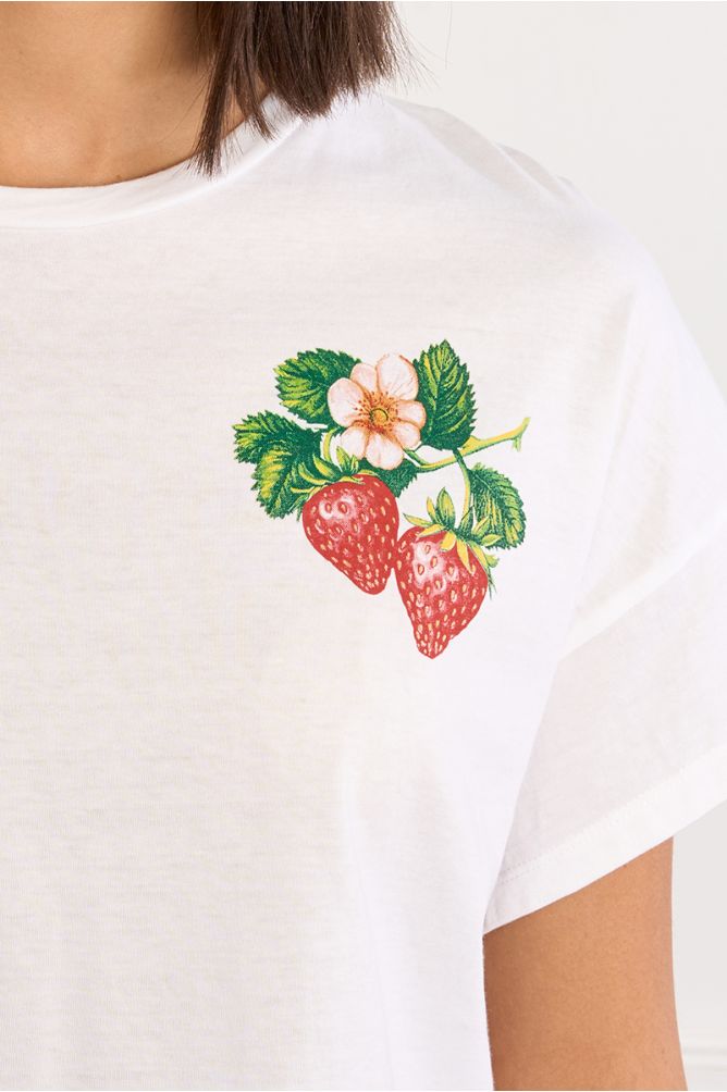Crop T-shirt, Strawberries