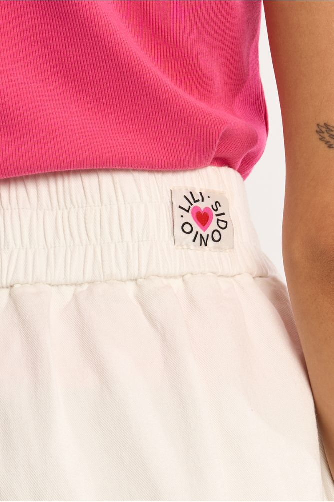 High-waisted cotton shorts
