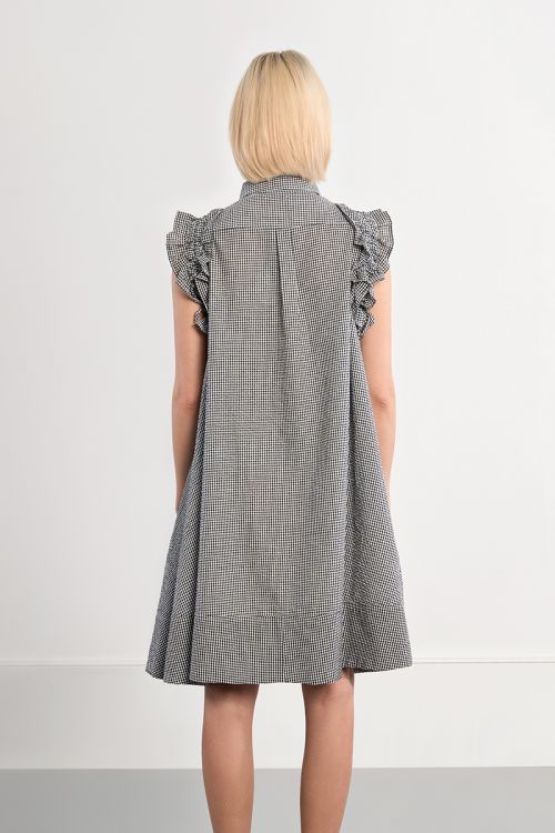 Gingham shirt dress
