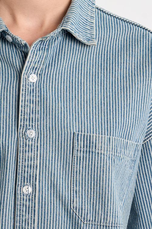 Surchemise rayée denim