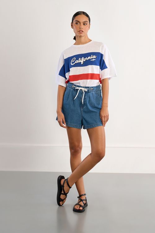 Short paperbag denim