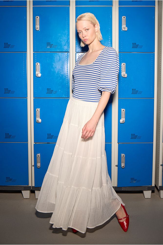 Jupe maxi, multi-volants