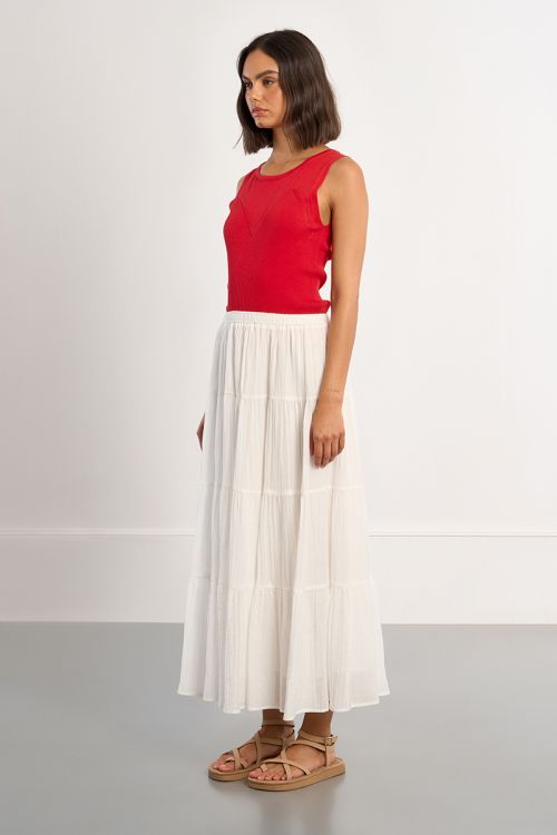 Jupe maxi, multi-volants