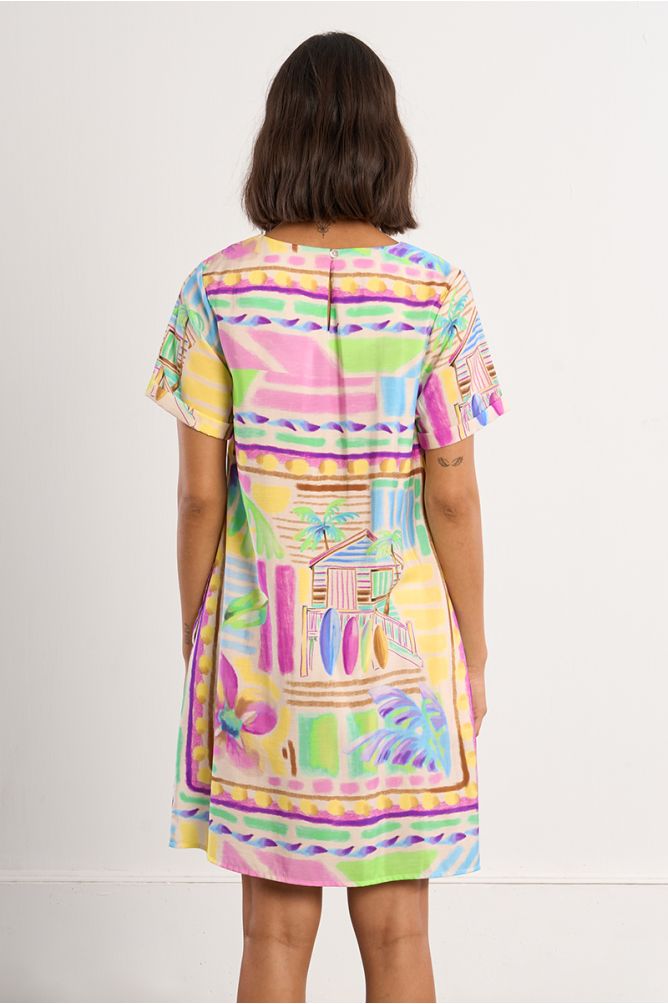 Surf print t-shirt dress