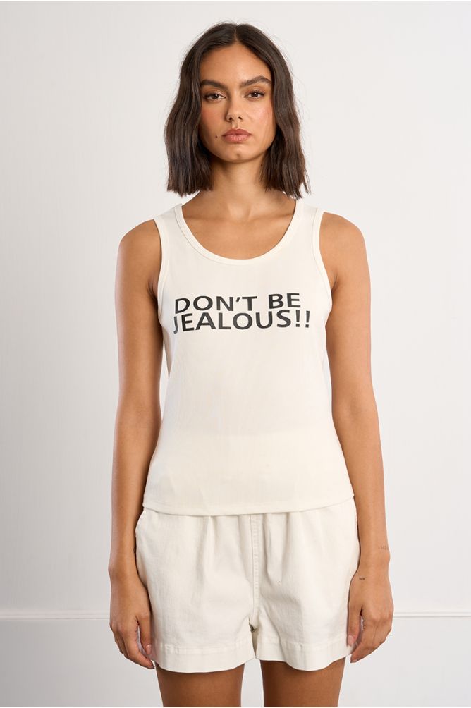 "Ribbed tank top ""Don't be jealous!!"""