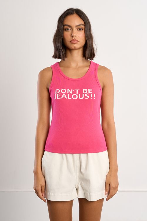 "Ribbed tank top ""Don't be jealous!!"""