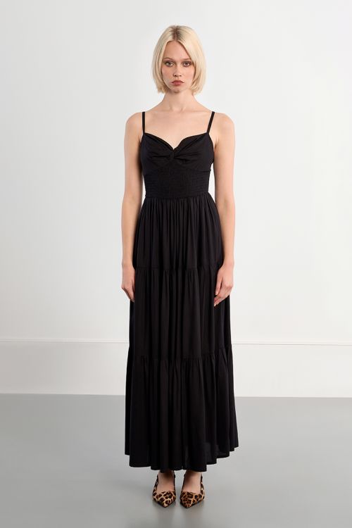 Smocked maxi dress with ruffles