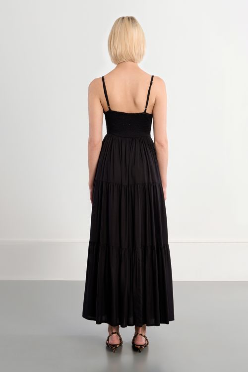 Smocked maxi dress with ruffles