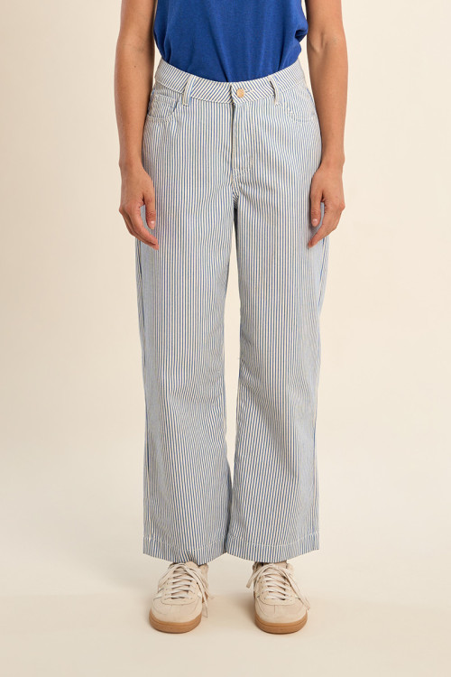 Striped straight pants
