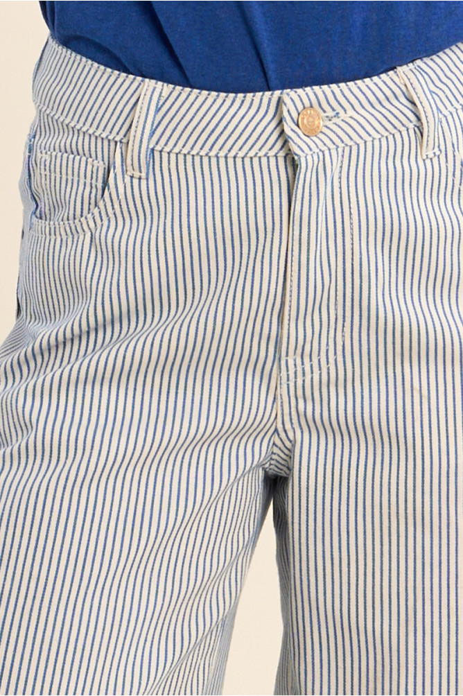 Striped straight pants