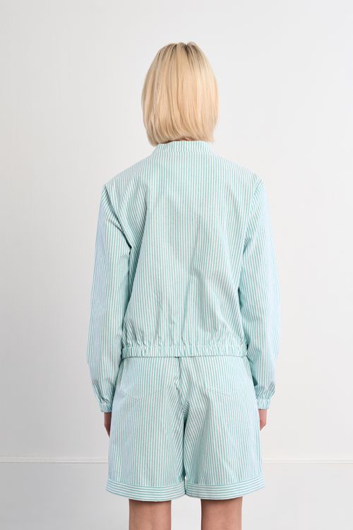 Striped cotton bomber jacket
