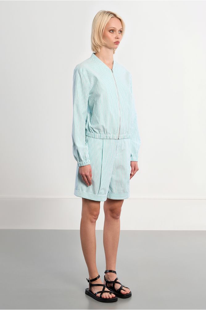 Veste bomber rayée en coton
