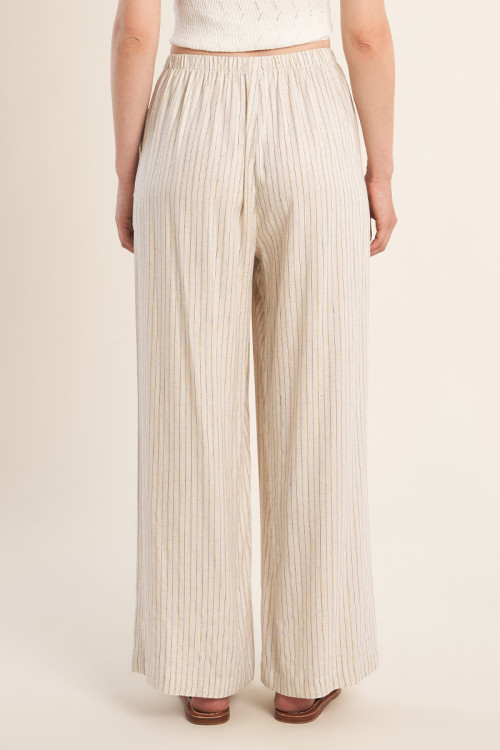 Pantalon casual, rayé 