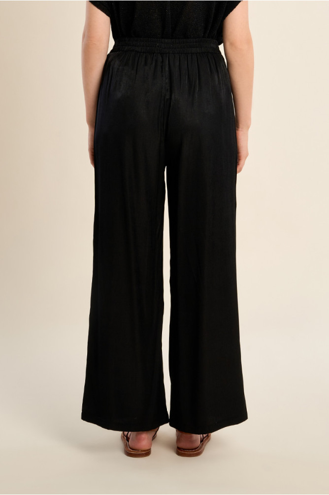 Pantalon large, effet satiné