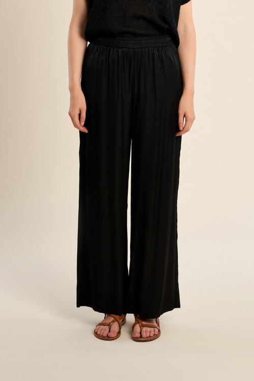 Wide pants, satin effect