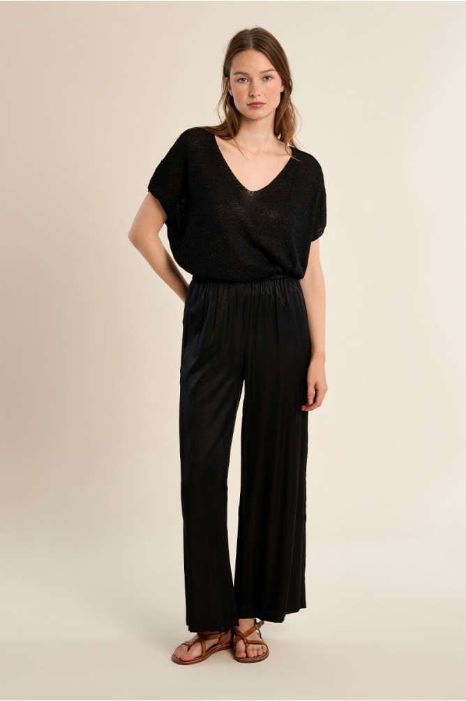 Wide pants, satin effect