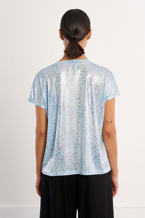 T-shirt métallisé léopard