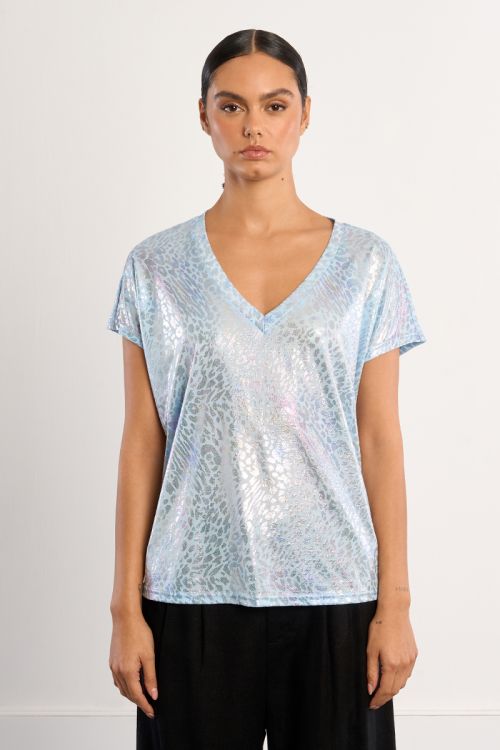 Metallic leopard T-shirt