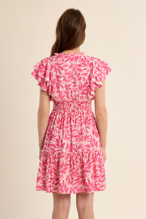 Short dress, with multiple ruffles