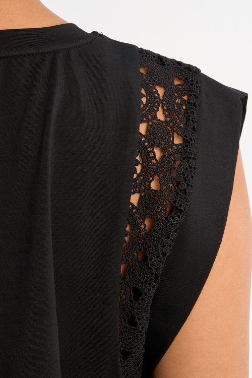 T-shirt with openwork sleeves