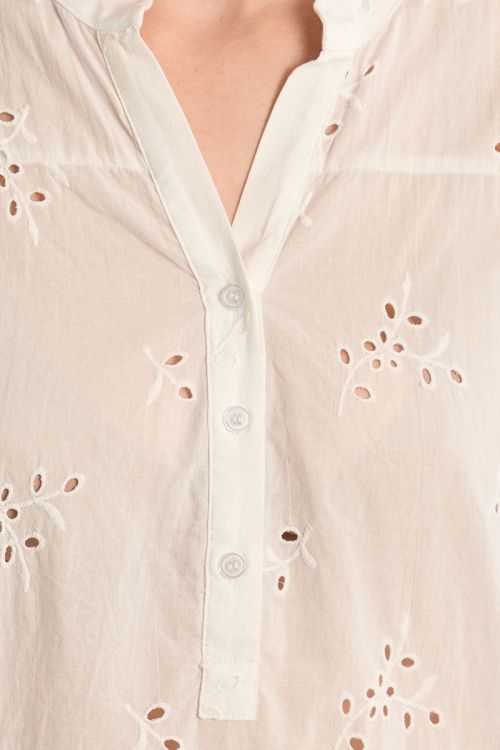 Cotton blouse in broderie anglaise