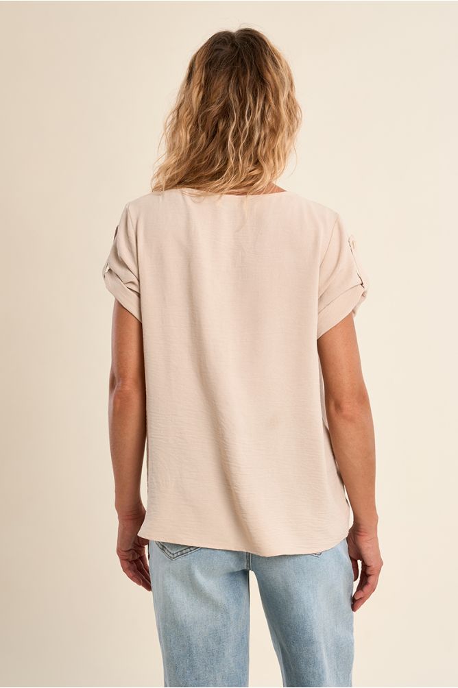 T-shirt avec col perlé