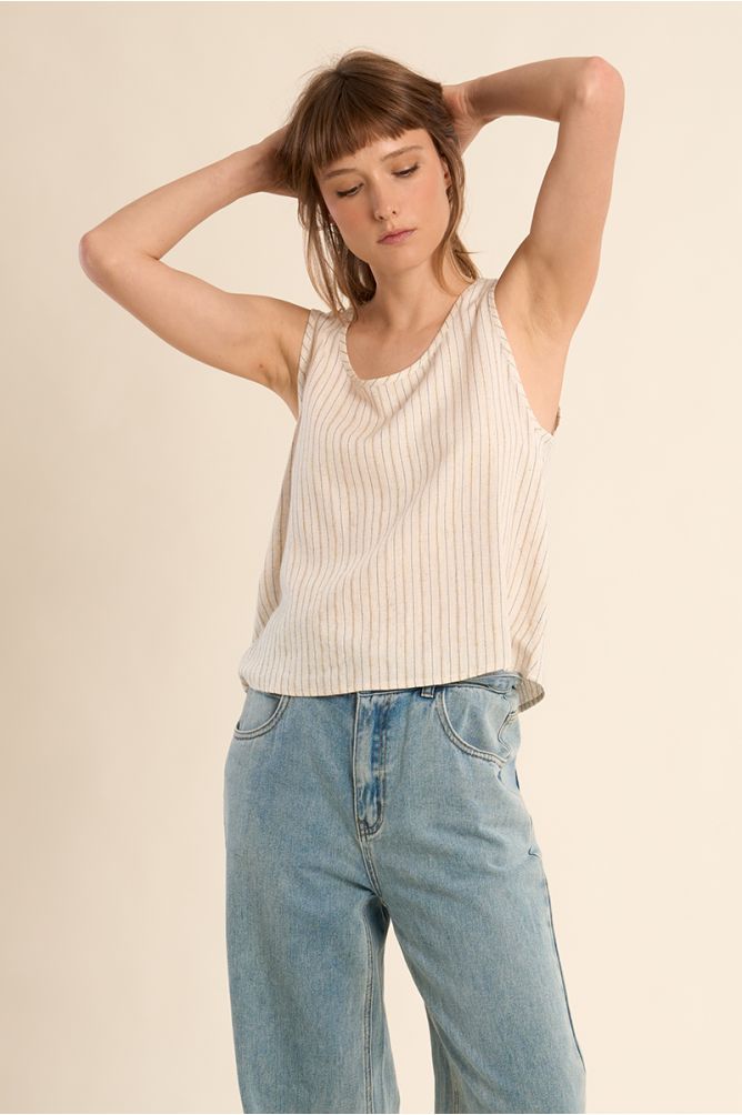 Casual tank top, striped