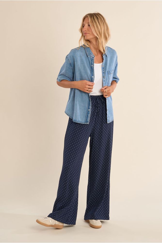 Printed flowing trousers