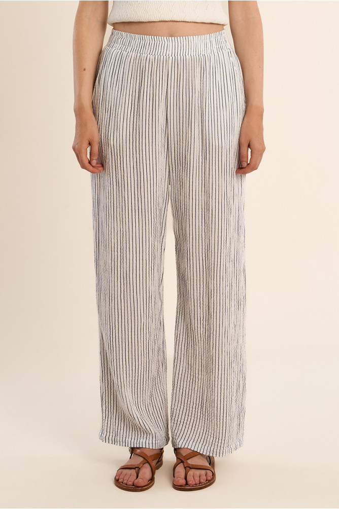 Pantalón de mujer largo, estampado rayas.