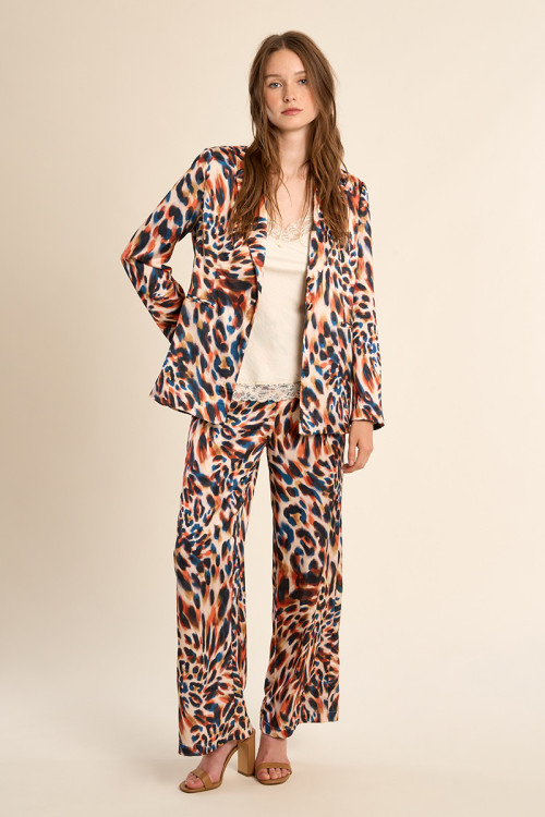 Pantalon droit, imprimé