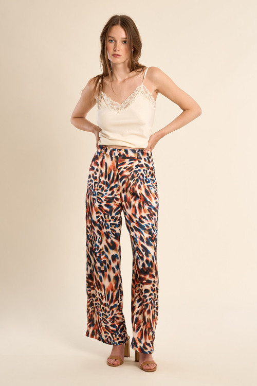 Pantalon droit, imprimé