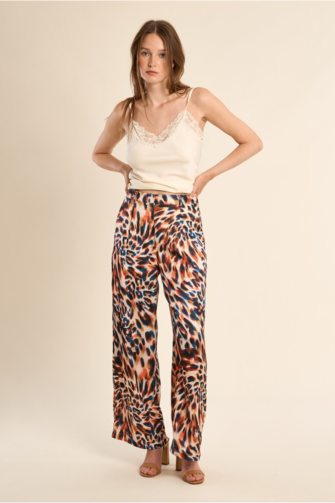 Pantalon droit, imprimé