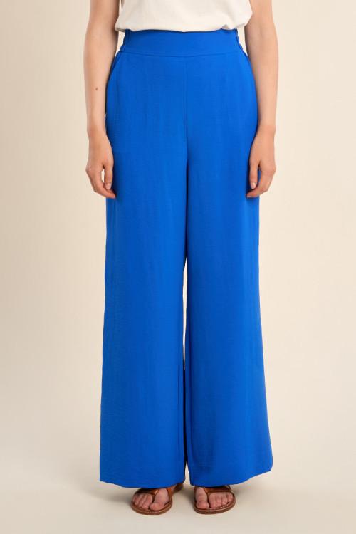 Pantalon taille haute, fluide