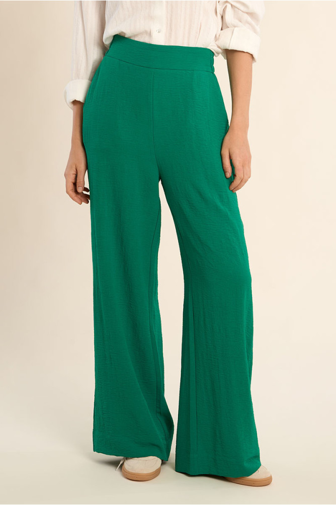 Pantalon taille haute, fluide