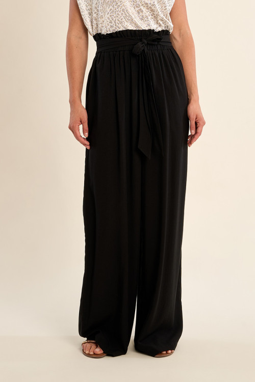 Pantalon large, taille haute
