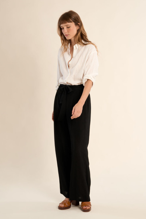 Pantalon taille haute, nouable