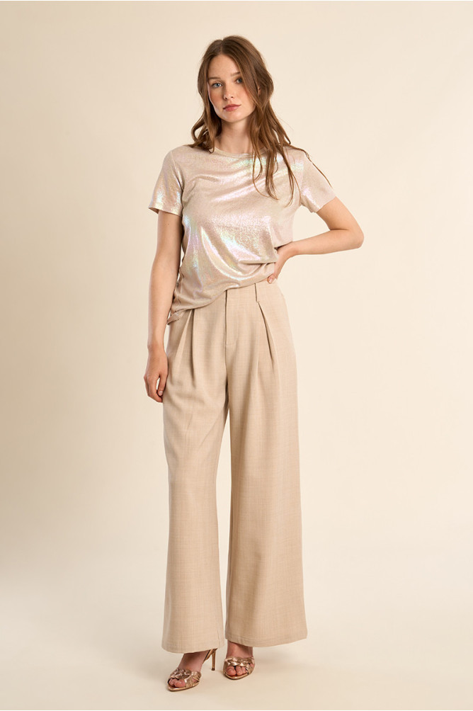 Pantalón de mujer largo, detalle pinzas.