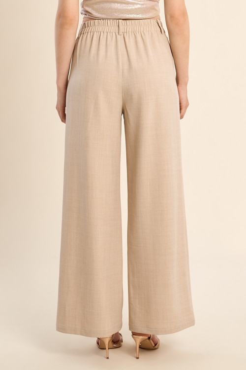 Wide leg pleated trousers