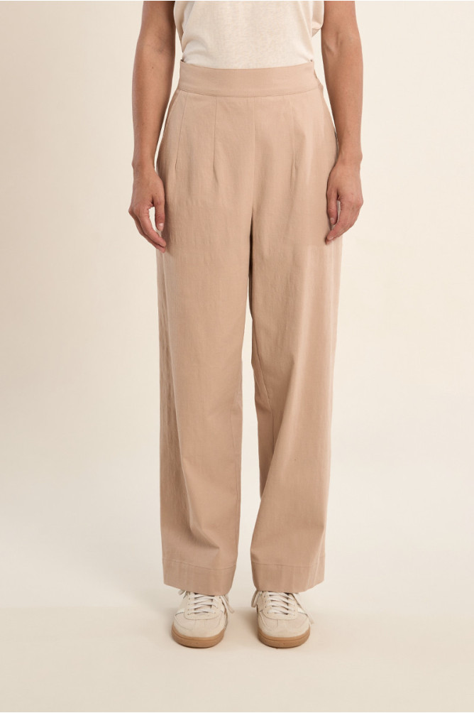 Pantalon fluide, taille haute