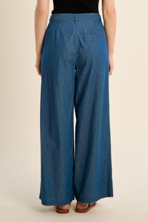 Pantalon en cotonl, coupe large