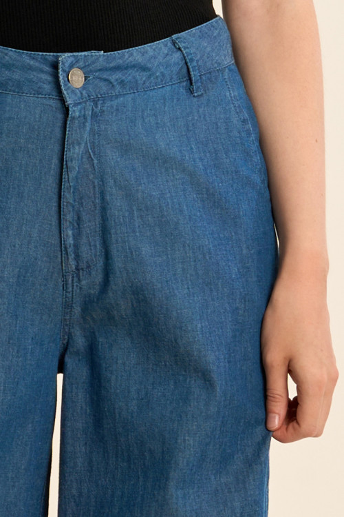 Cotton trousers, wide fit